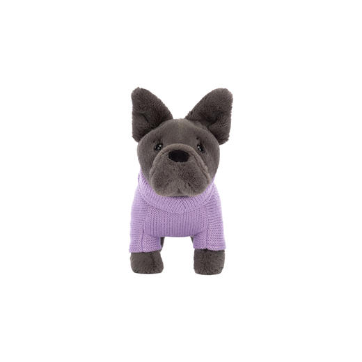 Jellycat 紫色毛线衫法国斗牛犬 17cm 商品图0