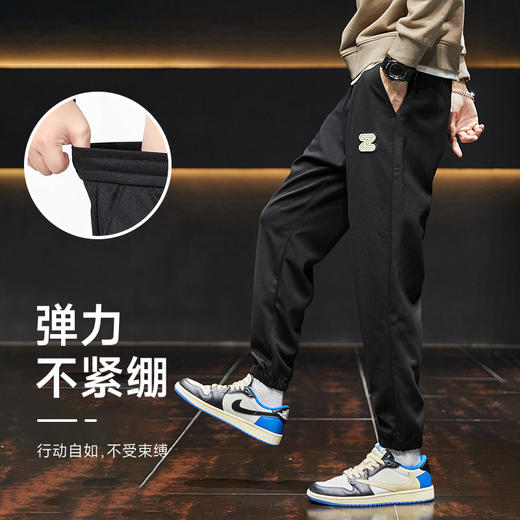 特大码【新款DQ】350斤大依优型大码男装宽松弹力休闲束脚运动裤加肥加大长裤胖子卫裤 商品图2