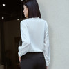 玳莎立领真丝衬衫女2023年秋季新款白色通勤设计感衬衣桑蚕丝上衣 DC31306 商品缩略图3