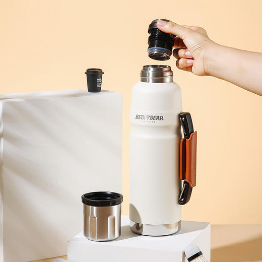 杯具熊 加仑壶大容量户外保温杯车载水杯成人户外水瓶316不锈钢内胆1100ml 商品图4