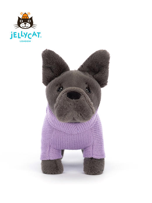 Jellycat 紫色毛线衫法国斗牛犬 17cm 商品图1