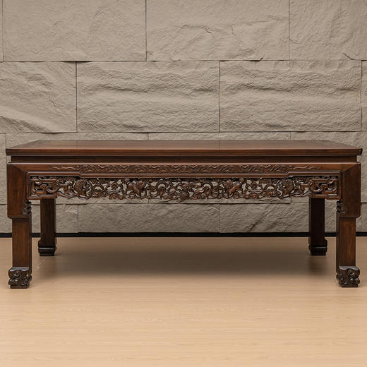 清 红木透雕狮纹大画桌 商品图0