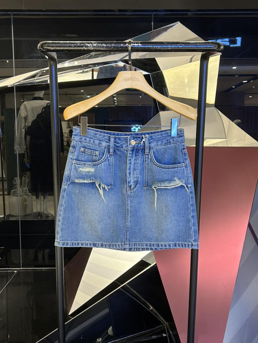 破洞牛仔短裙 商品图0
