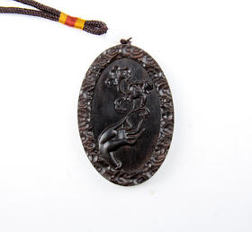 椭圆形佛手心经°酸枝&紫光檀挂件