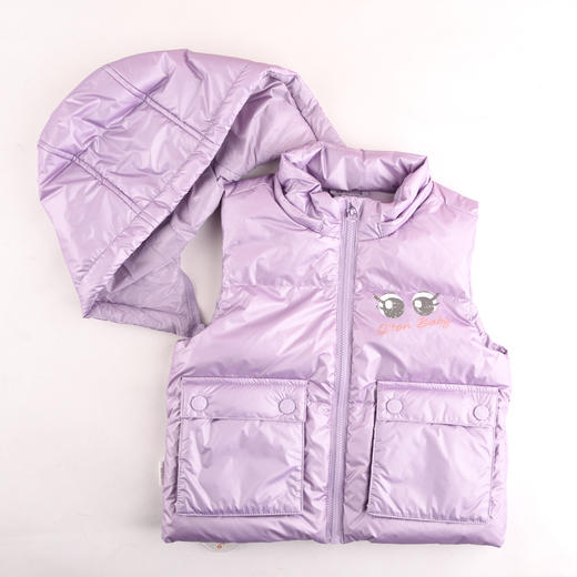 棉果果冬季女童连帽可拆卸羽绒服马夹M422171921694 商品图0