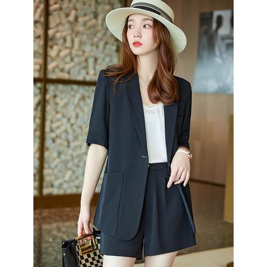 休闲简约西装外套套装女2023夏季新款气质时尚百搭减龄西服两件套 商品图1