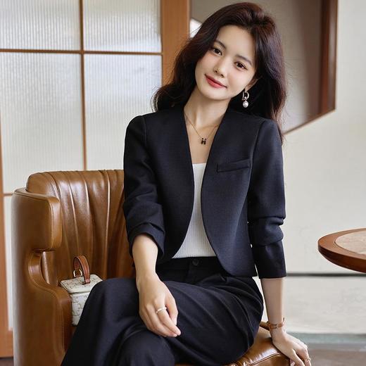小香风短款小西装+长裤套装女2023秋新款设计感气质显瘦休闲温柔 商品图2