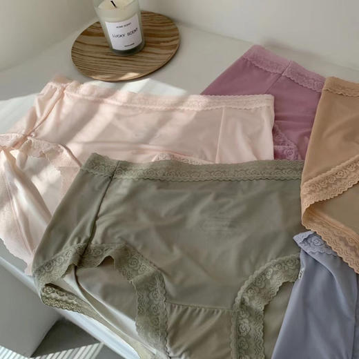 桑蚕丝内裤（蕾丝款）6条装 商品图1