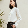 玳莎设计感真丝衬衫女2023年秋季新款不规则飘带领直筒桑蚕丝上衣 DC31305 商品缩略图1