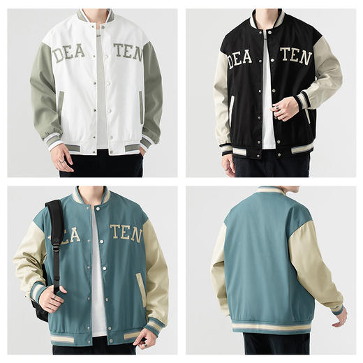 【特大码】【新款DSY】大依优型大码棒球服领印花夹克加肥加大休闲胖子宽松外套上衣男装 商品图3