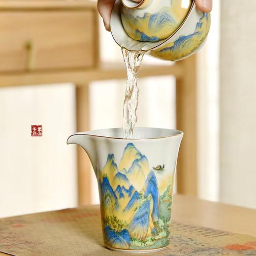 成艺-千里江山陶瓷茶器套装 功夫茶具融香介杯10入套组 商品图2