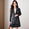 学院风小西装外套女秋季高级感格子JK制服气质小个子休闲短裙套装 商品缩略图3