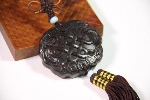 好事成双°中国结紫光檀挂件 商品图6