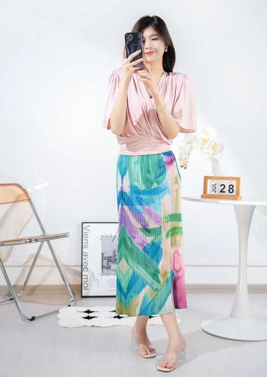 Avann油画设计感褶皱裙 商品图1