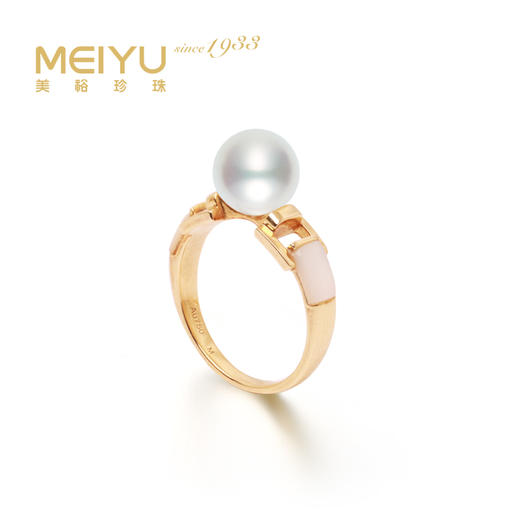 美裕 金18K海水珍珠戒指 8-8.5mm白 95381 商品图0