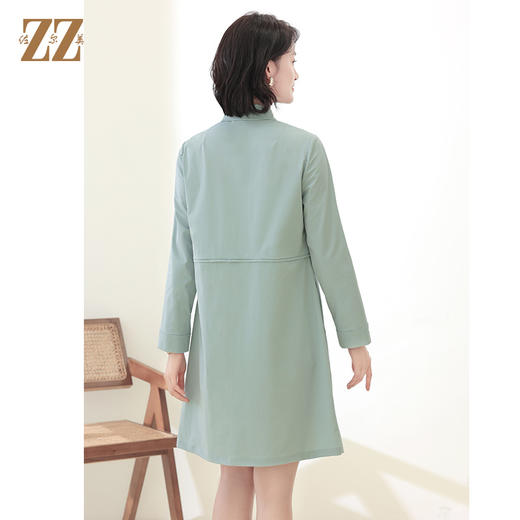 佐尔美秋季新款 气质时尚通勤衬衣领长风衣女E33FC11 商品图4