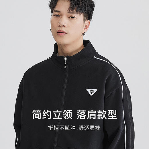 圈【新款DQ】大依优型立领夹克外套男宽松加肥加大码上衣夹克商务休闲胖子肥佬 商品图2