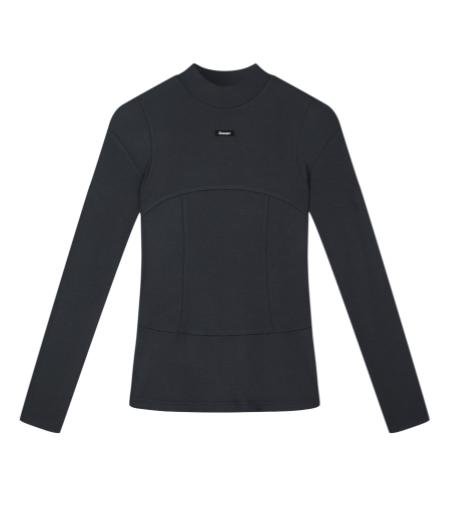 oneup纯色紧身拼接长袖 商品图7