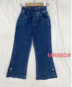 【2023新款】木佑果 秋MR860女中童牛仔喇叭长裤F230810