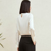 玳莎设计感真丝衬衫女2023年秋季新款不规则飘带领直筒桑蚕丝上衣 DC31305 商品缩略图2