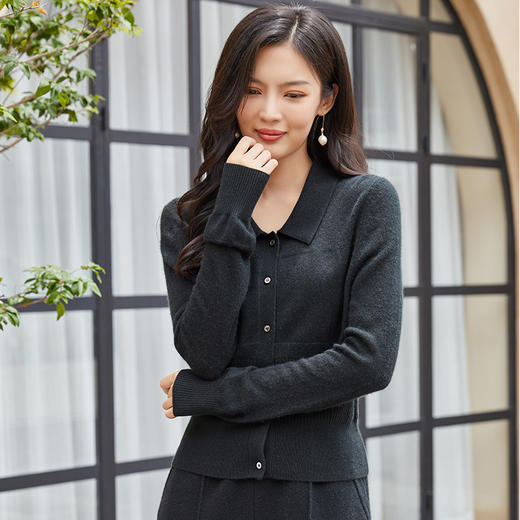 东黎 •山羊绒女士春秋松密度长袖开衫 3314 商品图3