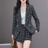 格纹小西服套装女2023秋新款高级感气质名媛小香风两件套通勤外套 商品缩略图1