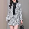 格纹小西服套装女2023秋新款高级感气质名媛小香风两件套通勤外套 商品缩略图0