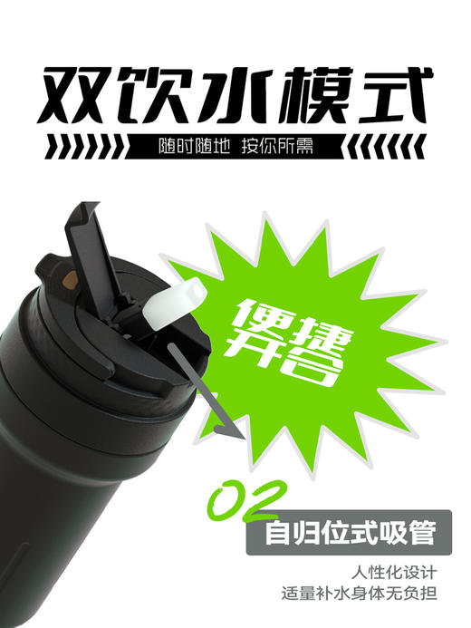 杯具熊户外随手杯吸嘴直饮两用保温杯咖啡杯520ML TT350-520 商品图4