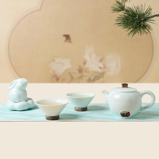 陆宝-中秋茶礼茶具套装高档轻奢一壶两杯 月来悦好 商品图4