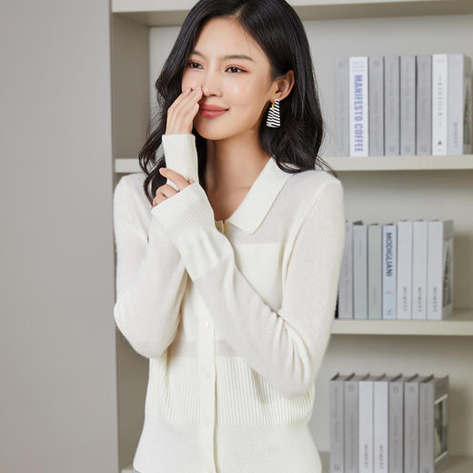 东黎 •山羊绒女士春秋松密度长袖开衫 3314 商品图1