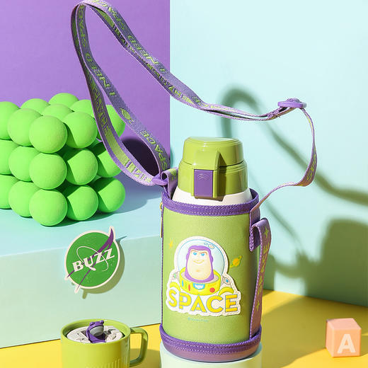 杯具熊巴斯迪士尼联名儿童保温杯吸管水杯壶600ML RT103-600 商品图3