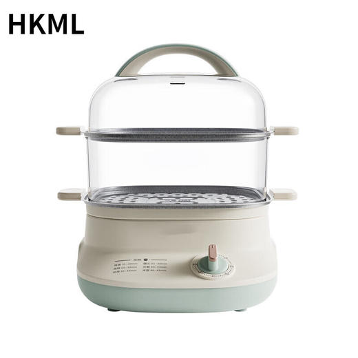 小熊DZG-C60W9不锈钢电蒸锅多功能家用双层6大容量电蒸笼 米黄色 商品图0