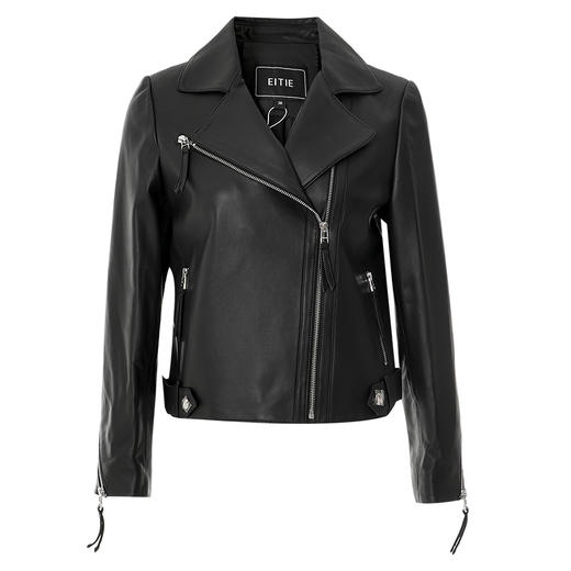 EITIE爱特爱冬季新款女装时尚干练显瘦外套女短款皮衣7193802 商品图5
