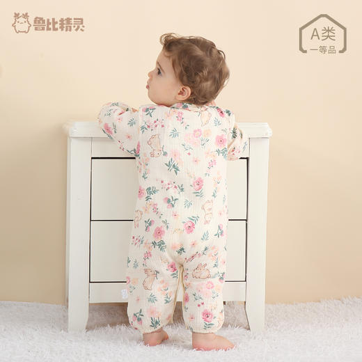 【A类纯棉！婴儿秋装生儿连体衣】宝宝长袖系带和尚服，春秋新款A类纯棉家居爬服lish 商品图3
