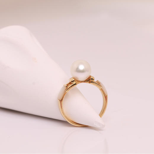 美裕 金18K海水珍珠戒指 8-8.5mm白 95381 商品图3