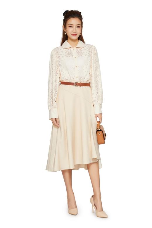 amadella 米杏色蕾丝泡泡袖衬衣 9435 商品图1