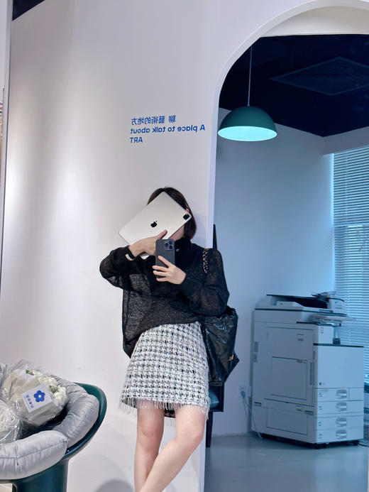 PIANAI冷小姐# 不一样的 Look / 黑白流苏小香半裙 商品图3