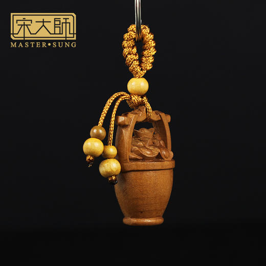 宋韶光大师新款 桃木一桶金 黑檀木福禄葫芦钥匙扣挂件饰物 商品图2