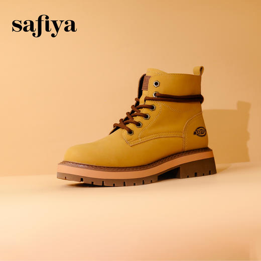 【年后发货】Safiya/索菲娅 2023冬季新品山系户外风百搭厚底防滑工装大黄靴马丁靴 SF34116034 商品图1