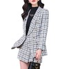 格纹小西服套装女2023秋新款高级感气质名媛小香风两件套通勤外套 商品缩略图4