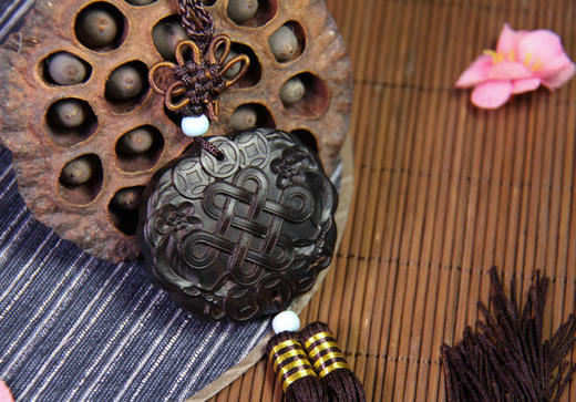 好事成双°中国结紫光檀挂件 商品图1