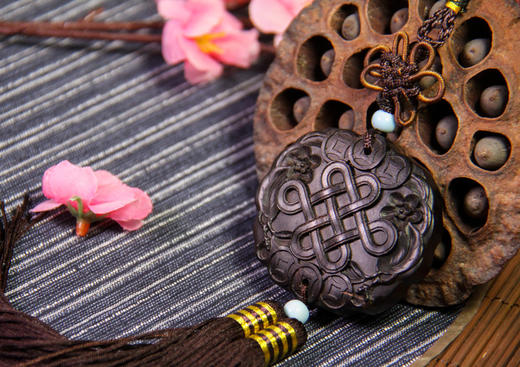 好事成双°中国结紫光檀挂件 商品图5