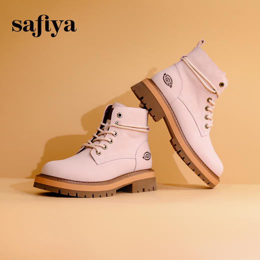【年后发货】Safiya/索菲娅 2023冬季新品山系户外风百搭厚底防滑工装大黄靴马丁靴 SF34116034 商品图3