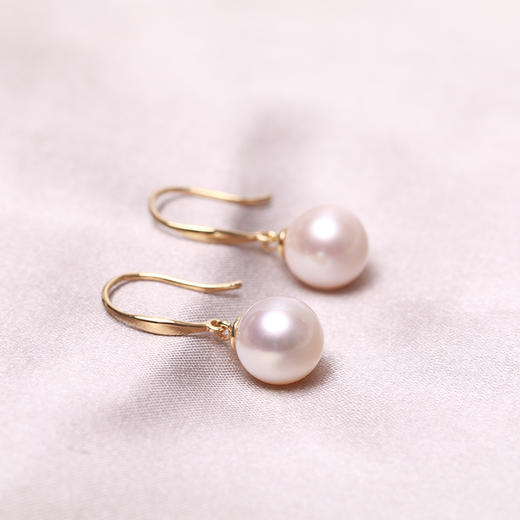 美裕 金18K海水珍珠耳钩 8-8.5mm白 106650 商品图2