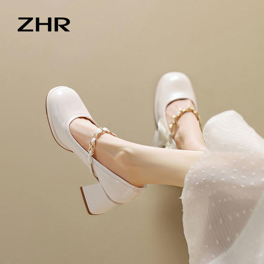 ZHR蝴蝶结玛丽珍小皮鞋百搭夏季鞋子女鞋高跟鞋女不累脚法式单鞋 商品图4