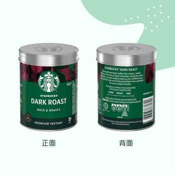 星巴克（Starbucks）0糖低脂精品速溶黑咖啡深烘90g 100%阿拉比卡豆即冲美式 商品图1