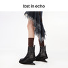 lost in echo设计师款小众轻奢铆钉悬浮坡跟增高时尚圆头短靴 商品缩略图4