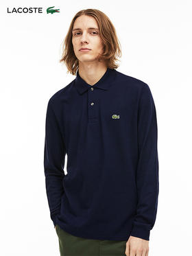 【海南专供价】Lacoste法国鳄鱼男装经典款商务简约长袖翻领POLO衫POLOL1312-98