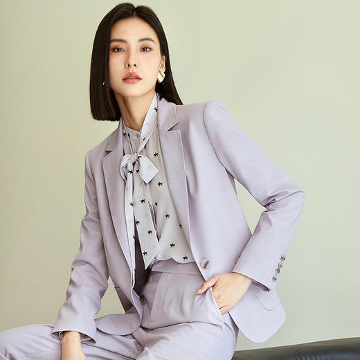 玳莎收腰显瘦西装女2023年秋季新款气质通勤职业装修身一粒扣外套  DC37303 商品图1