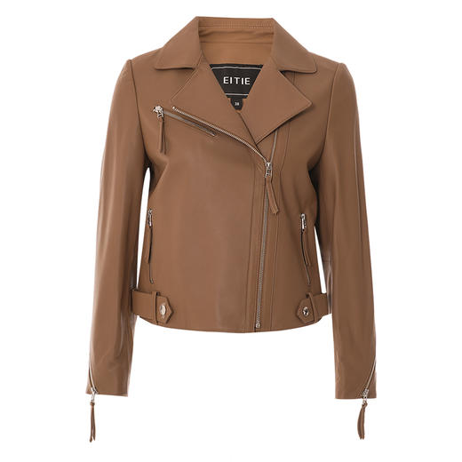 EITIE爱特爱冬季新款女装时尚干练显瘦外套女短款皮衣7193802 商品图11
